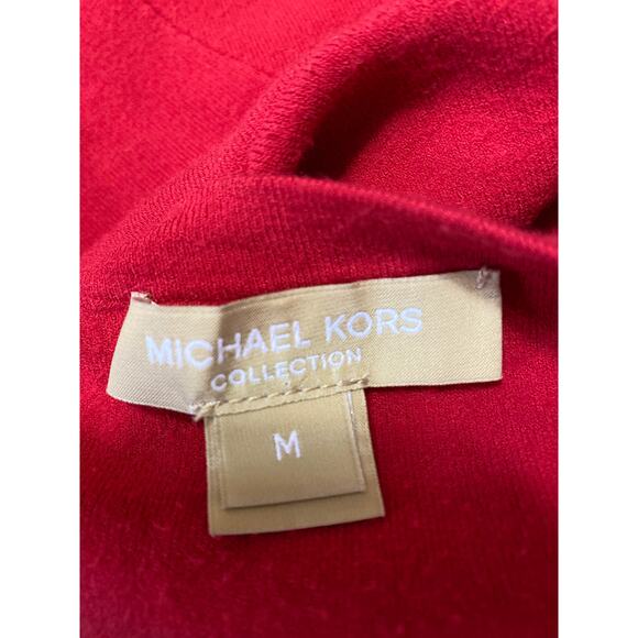 Michael Kors Women's Red Short Sleeve Round Neck Knit Crop Tee T-shirt Top Sz M - Picture 4 of 5